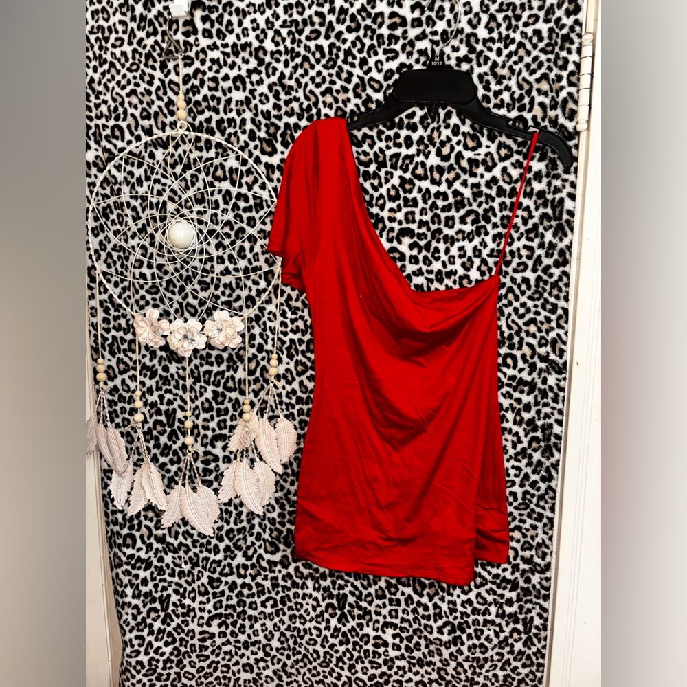 Red off the shoulder top